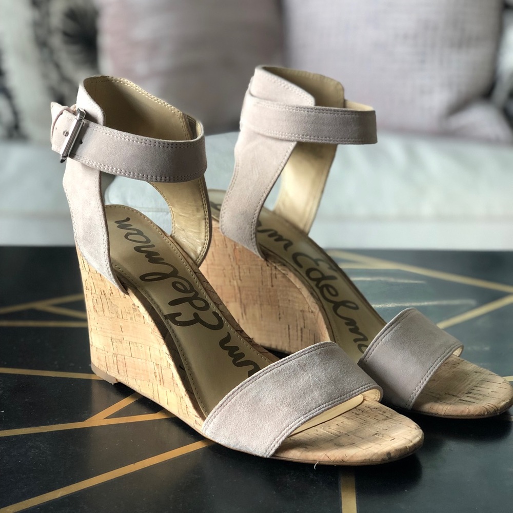 Sam Edelman, Willow, Wedge Sandals in Blush, 8.5